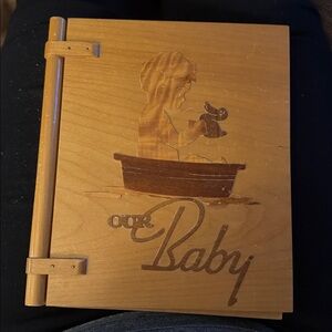 Vintage Wooden Baby Photo Album